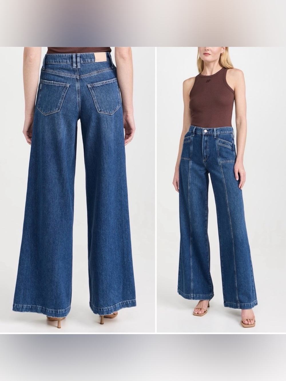 PAIGE NEW Portia Inset Pocket Wide Leg Jeans